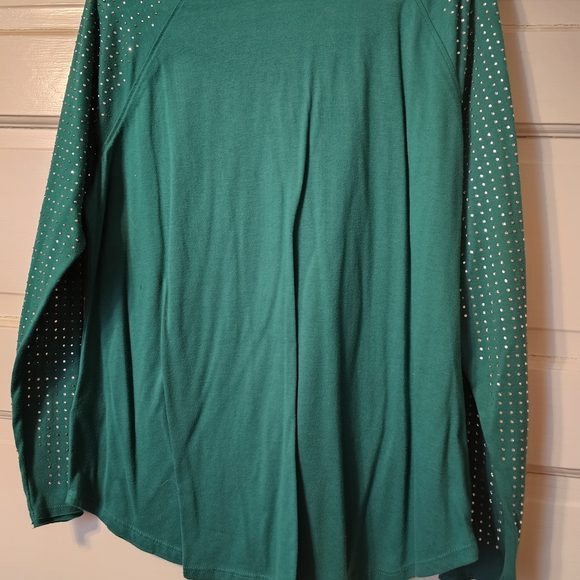 Est. 1946 Forest Green Long Sleeve Top with Studded Sleeves XL 4/$20 - Picture 4 of 4